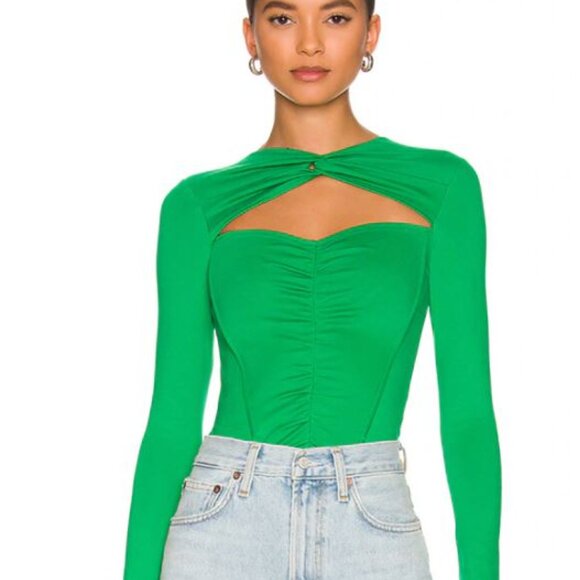 Revolve superdown Gabby Cut Out Emerald Green Top NWOT - Picture 1 of 5